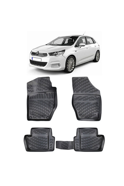 Umbrella Citroen C4 II 2010-2018 Set 4 covorase auto din cauciuc tip tavita p...