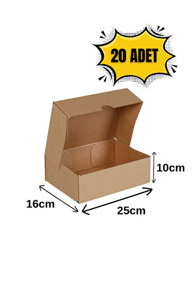 20 ADET 25x16x10cm Karton Kutu - Eticaret Ve Kargo Kutusu