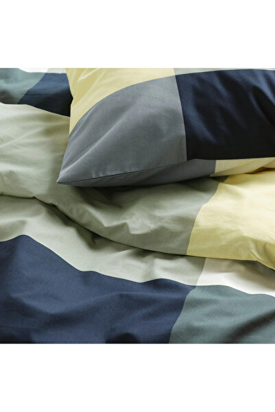 IKEA BRUNKRISSLA single bed sheet set, green-multicolor, 150x200/50x60 cm