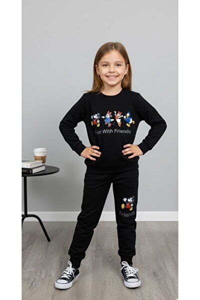 KOKOŞ BEBEK Printed Girls' Tracksuit Set - 3/7 Years Old - 31574