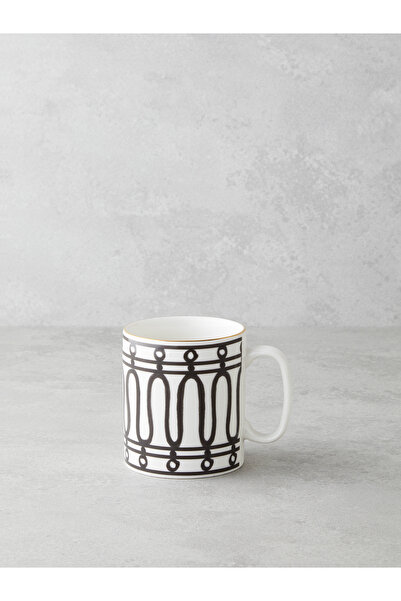 English Home White Charmed Bone Porselen Kupa 290 ml Siyah-Beyaz-Gold