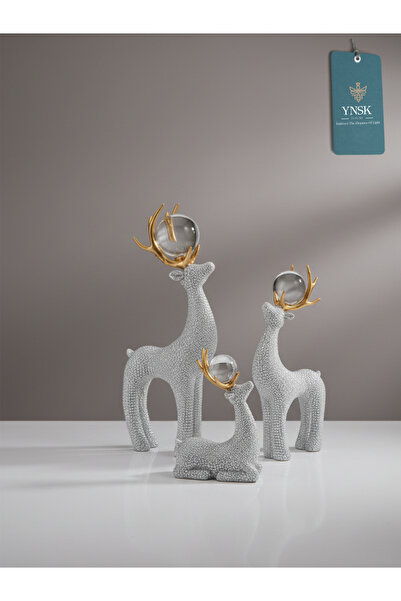 YNSK Luxury | The Trinity | Lüks 3'lü Geyik Kristal Küre, Boncuk Sim Detaylı ...