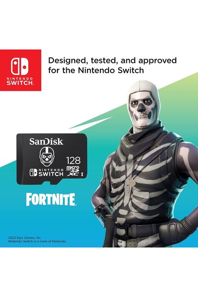SanDisk microSDXC 128GB for Nintendo Switch - Fortnite Edition (SDSQXAO-128G-GN6ZG) - Black