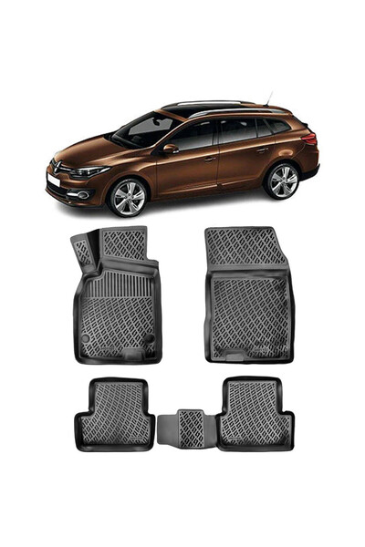 Umbrella Renault Megane 3 Stw 2008-2016 Set 4 covorase auto din cauciuc tip t...