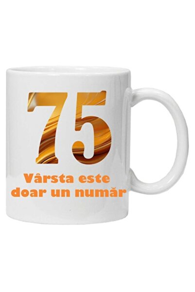 CRD PRINT Personalized mug with print "age is just a number - variant 2 - 75"