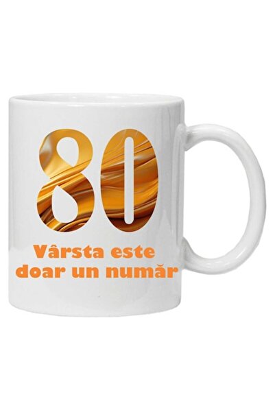 CRD PRINT Personalized mug with print 'age is just a number - variant 2 - 80'