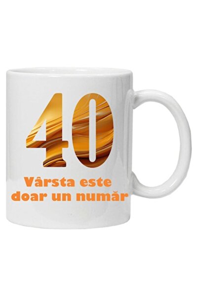 CRD PRINT Personalized ceramic mug 'Age is just a number - 40' 330 ml