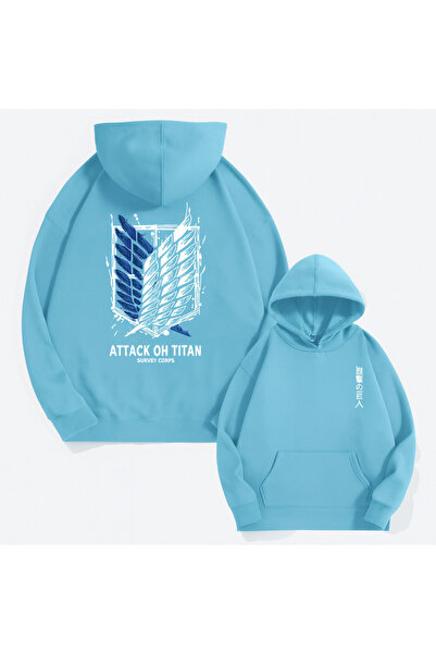 CLASSY.MODA Φούτερ με στυλ anime με μοτίβο φτερού στο πίσω μέρος, με τσέπες κ...