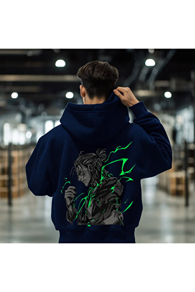 CLASSY.MODA Φούτερ O oversized με με κουκούλα νήματα K, τσέπες καγκουρό και σ...