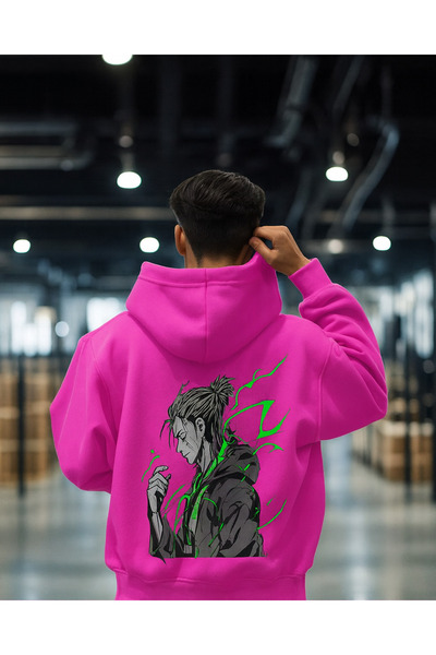 CLASSY.MODA Φούτερ O oversized με με κουκούλα νήματα K, τσέπες καγκουρό και σ...