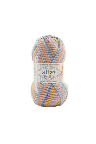 Alize Baby Best Batik, Knitting Yarn 5-Pack 10% Bamboo - 90% Acrylic (Anti-Pilling Acrylic), Şevval Tuhafiye