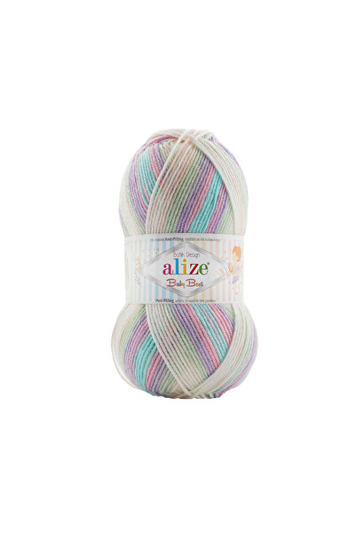 Alize Baby Best Batik, Knitting Yarn 5-Pack 10% Bamboo - 90% Acrylic (Anti-Pilling Acrylic), Şevval Tuhafiye