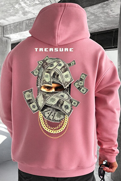 CLASSY.MODA «3 υφάσματα με κλωστές, με κουκούλα τσέπες καγκουρό, μάσκα σε σχή...