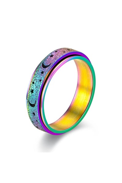 Choice 10 حلقات دوارة ملونة من الفولاذ المقاوم للصدأ، قطعة واحدة، للنساء والر...