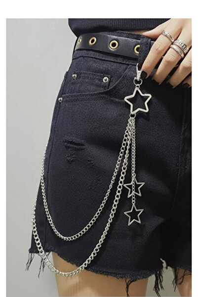 Köstebek 3 Yıldız Gothic Punk Pantolon Zinciri