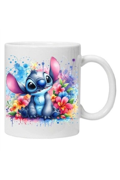 CRD PRINT Cană ceramică personalizată cu imprimeu STITCH 7, albă, 330 ml