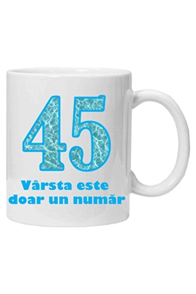 CRD PRINT Personalized Ceramic Mug "Age Is Just a Number - 45", 330 ml, White