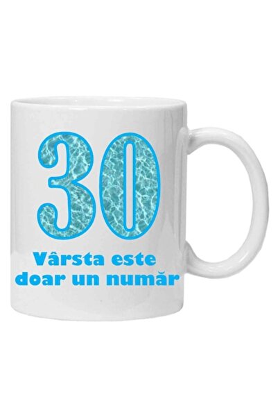CRD PRINT Personalized mug "age is just a number - variant 1 - 30", 330 ml, White, Ceramic