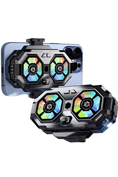 yollayenilensin SL22 Çift Fanlı Telefon Soğutucu – RGB Işıklı Hızlı Soğutma & Sıcaklık Göstergeli