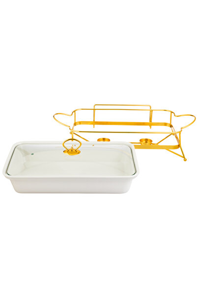 ABAREEK A ceramic food warmer for buffets, used to keep food warm during parties and events.