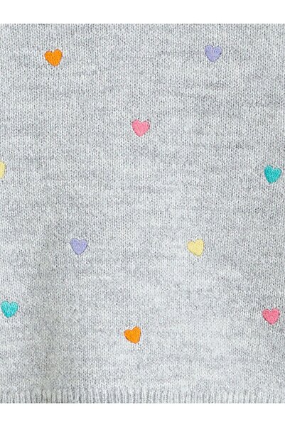 LC Waikiki Lcw Kids Heart Embroidered Girls' Knitwear Sweater