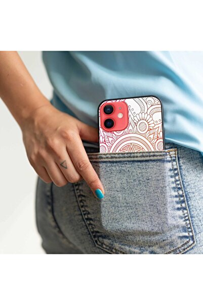 Generic Khalas Protective Motif Case for Apple iPhone 12 - Multi-color, Soft Black Sides