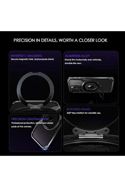 Margoun Minimalist Phone Case Compatible With MagSafe iPhone 16 Pro Max (Gray+2Glass)