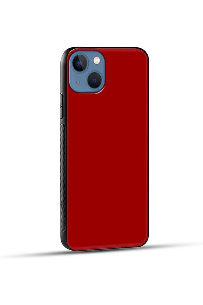 Generic Khalas Solid Color Protective Case 005 with Soft Black Sides for Apple iPhone 13 - Red
