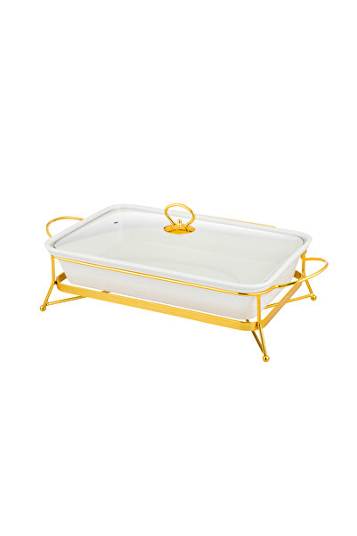 ABAREEK A ceramic food warmer for buffets, used to keep food warm during parties and events.