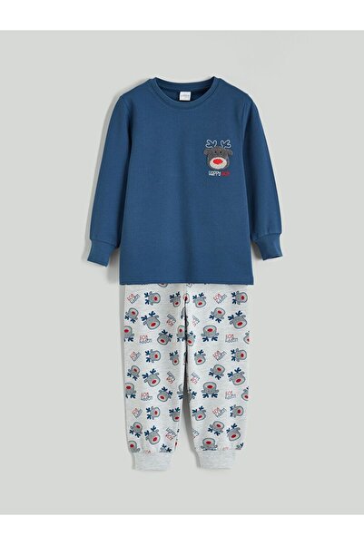LC Waikiki Lcw Kids Crew Neck Christmas Themed Boys' Pajama Set
