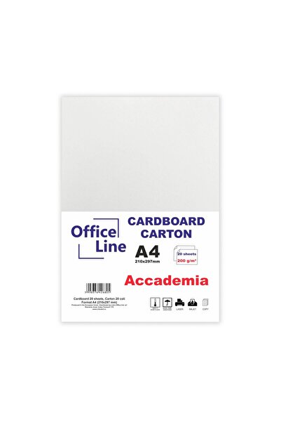Libra A4 Cardboard 200 g Accademia, top 20 sheets