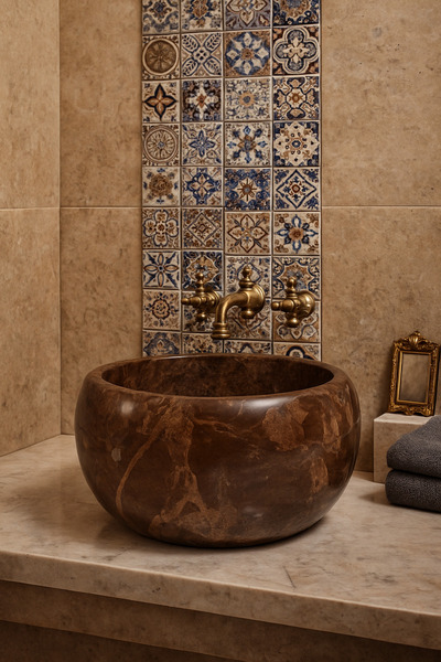 marble desıng Doğan mermer ateş kahve hamam kurnası