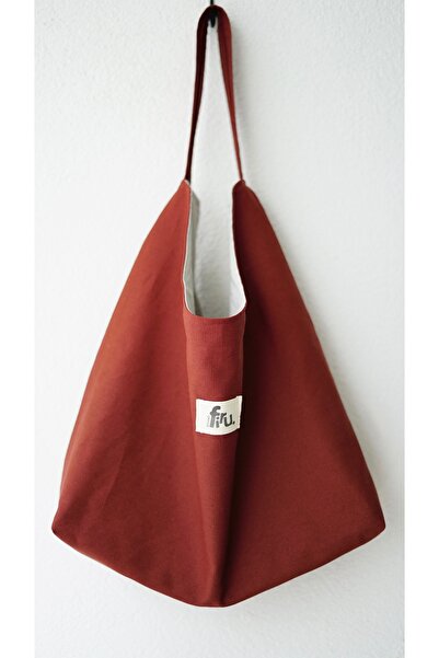 Studio Firu Kanvas Rahat Omuz Çantası Tote Kiremit Rengi