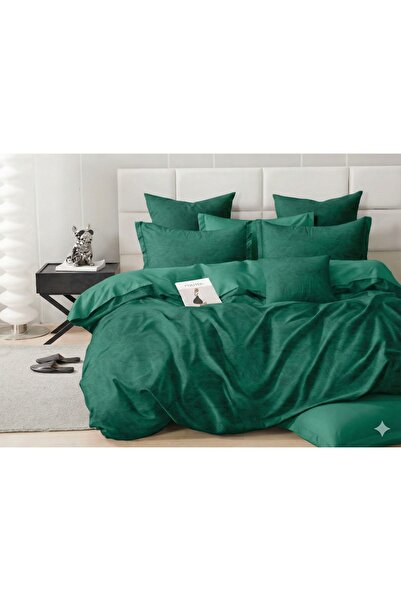 Truva Grup Finet Jacquard Bed Linen 6 Pieces, 180x200 cm - Dark Green