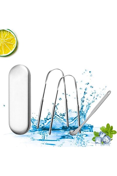 Primo Plus 3 قطع منظف اللسان، منظفات اللسان المصنوعة من الفولاذ المقاوم للصدأ، مكشطة اللسان سهلة الاستخدام للبالغين والأطفال