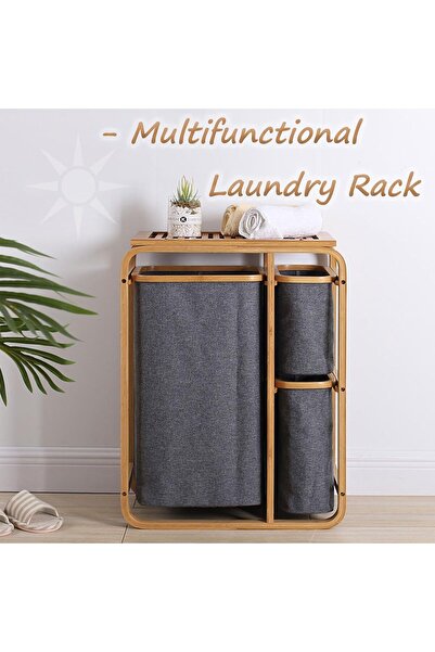 Ch Wooden shelf with 3 storage units – stylish organization for your bathroom and everyday space