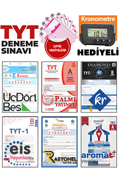 Üç Dört Beş Yayıncılık Tyt Deneme Sınavı Seti 345 Yayınları-KR Akademi - Eis - Palme - Rasyonel - Aromat Yayıncılık