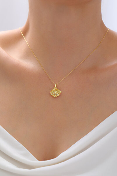 LOTUS JW Gümüş İstiridye Kolye | 925 Ayar Gümüş Kolye