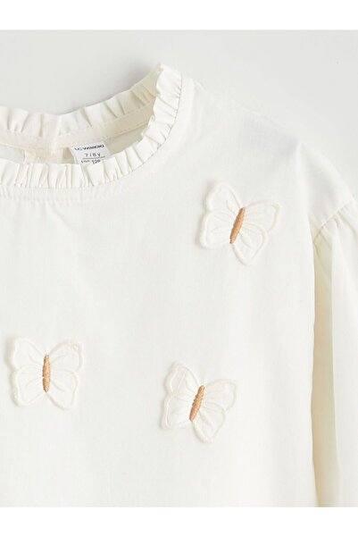 LC Waikiki Lcw Kids Butterfly Embroidered Girls' Blouse