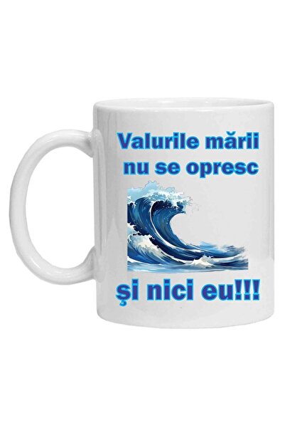 CRD PRINT Personalized mug with print "the sea waves do not stop", White, Ceramic, 330 ml,