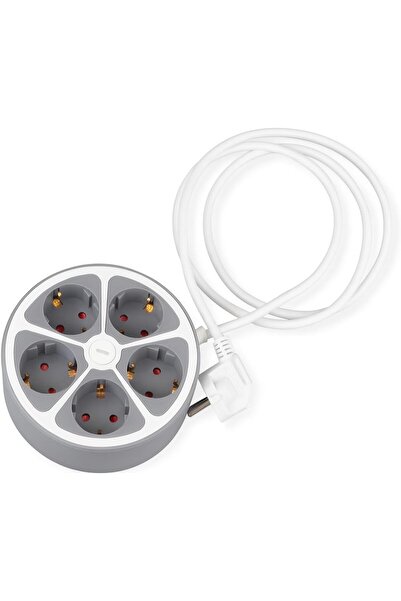 Kyrotech 5’li Anahtarlı Grup Priz, 3680W 16A Yüksek Kapasiteli Dağıtıcı, 1.5 Metre Kablolu, Enerji Tasarruflu