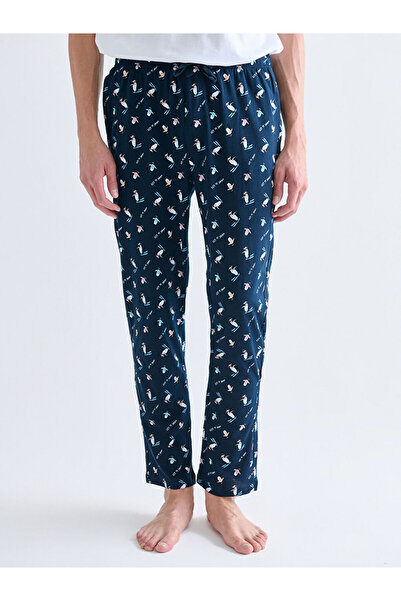 LC Waikiki Navy Blue Standard Patterned Men's Pajama Bottoms