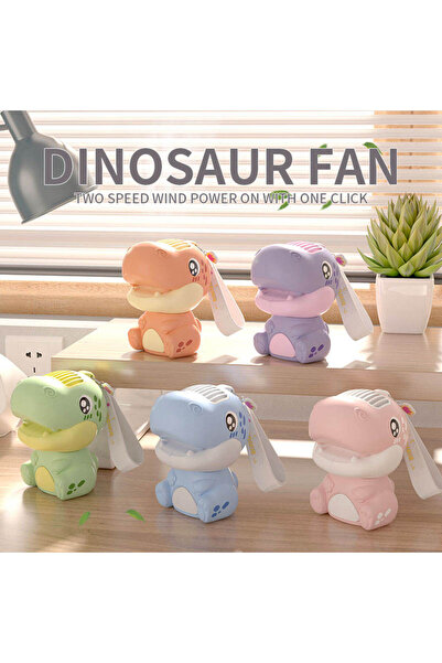 Generic Cute Dinosaur Portable Fan, USB Rechargeable Mini Fan, 2-Speed Personal Fan for Kids & Adults
