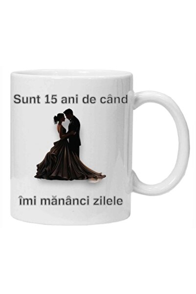 CRD PRINT Personalized ceramic mug "It's been 15 years that you eat my days", model 15, 330 ml, white
