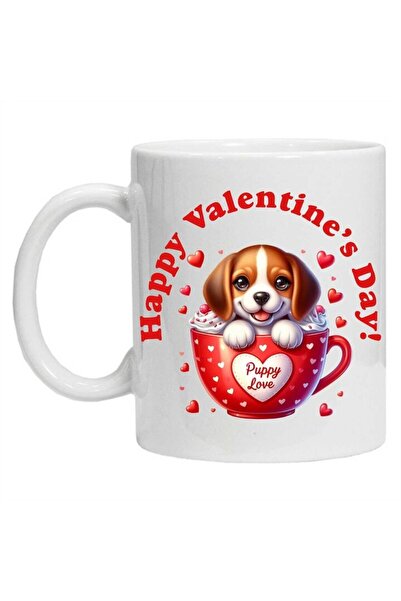 CRD PRINT Personalized Ceramic Mug "Puppy in a cup - Happy Valentine's Day!" 330 ml