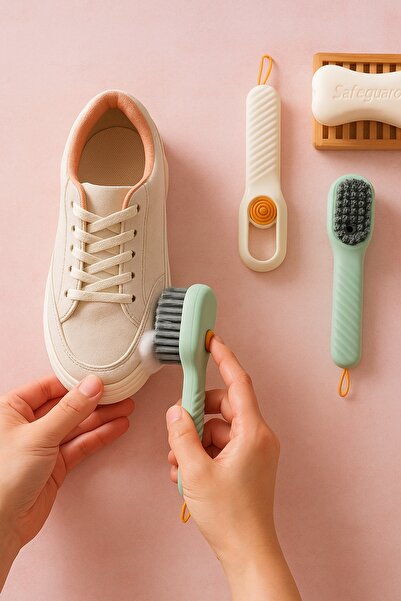 poswicon Practical Hand Cleaning Brush with Multi-Purpose Detergent Container | Shoe Boot Cleaning Washing Brush