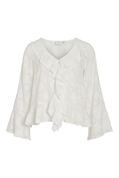 VILA Oberteil mit langen Ärmeln VIESURA Gerüschtes