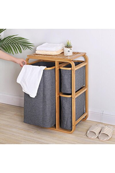 Ch Wooden shelf with 3 storage units – stylish organization for your bathroom and everyday space