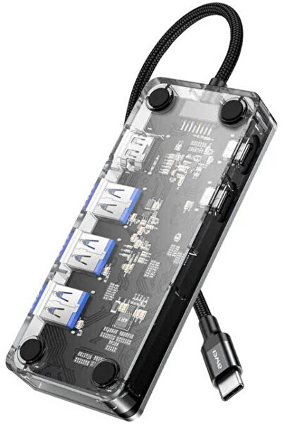 AWEI HUB-2 6-in-1 Docking Station, 5Gbps, 4K30Hz HDMI, 100W PD, Gray