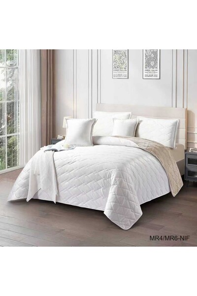 SNOOZYL Single and twin winter bedspread, plain with a fleece cover, 4 pieces, 160x210